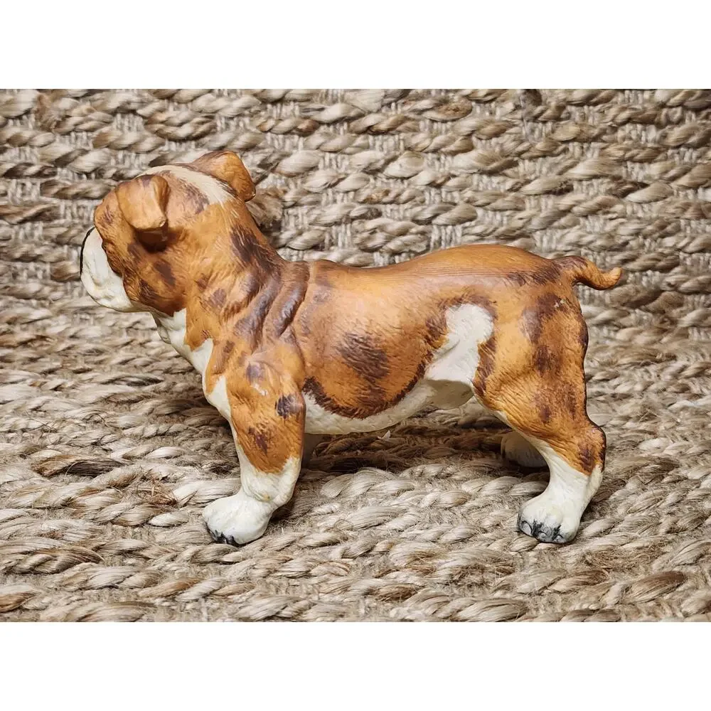 Andrea by Sadek Porcelain Brown White Bulldog Figurine Shelf Tabletop Decor